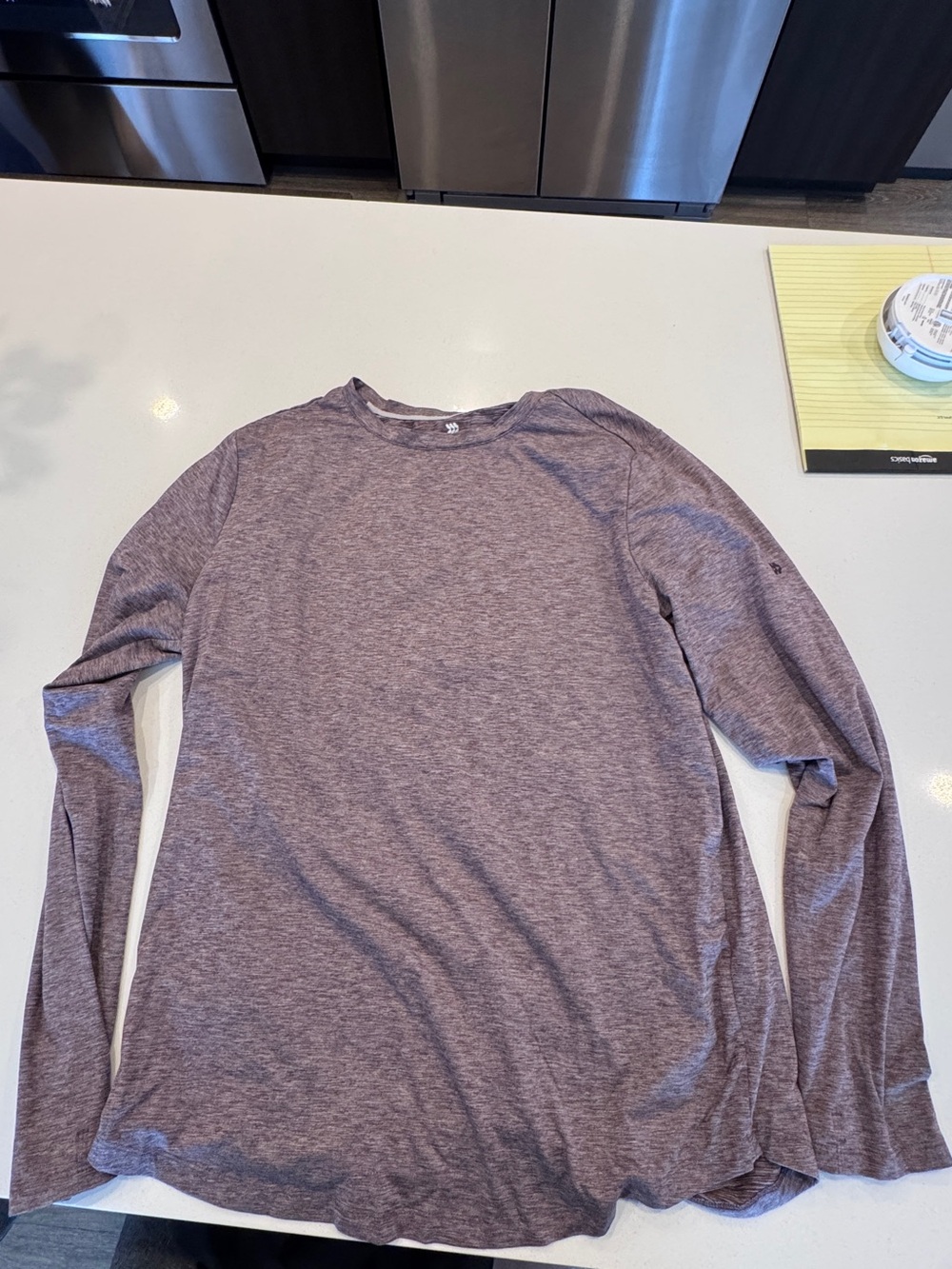 all in motion Men's Long Sleeve Heathered Purple Performance Tee